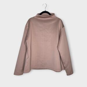 ADAY Like A Boss Mock Neck Pullover Tan Long Sleeve Women's Med